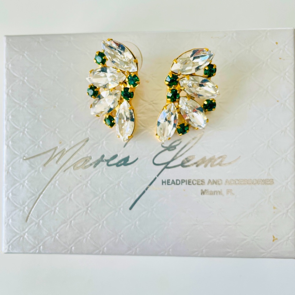 Maria Helena Bridal EARRING GOLD/EMERALD